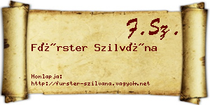 Fürster Szilvána névjegykártya